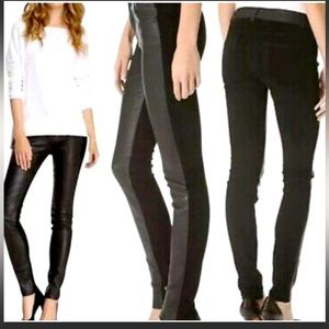 Black Vince suede and real leather pant size 0